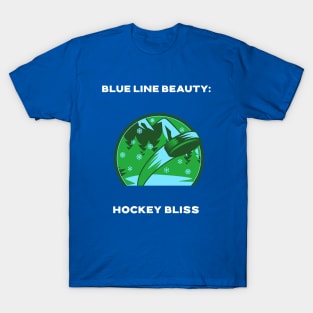 Blue Line Beauty: Hockey Bliss Hockey T-Shirt